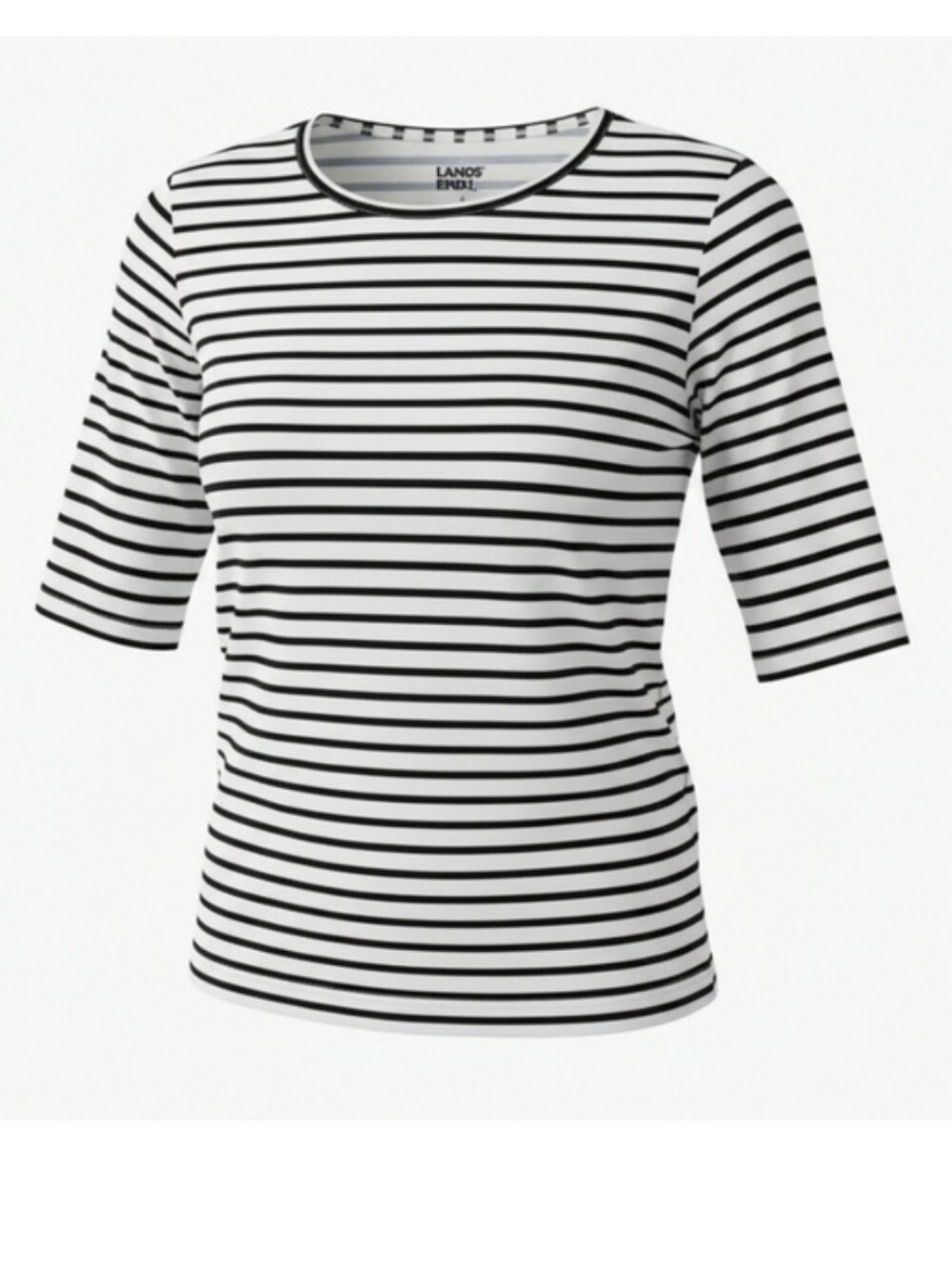 Lands' End Women's Striped Rashguard Black White Size S